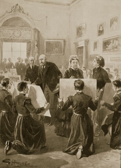 Bluecoat Boys tonen hun tekeningen aan koningin Victoria in Buckingham Palace, 3 april 1873, uit 